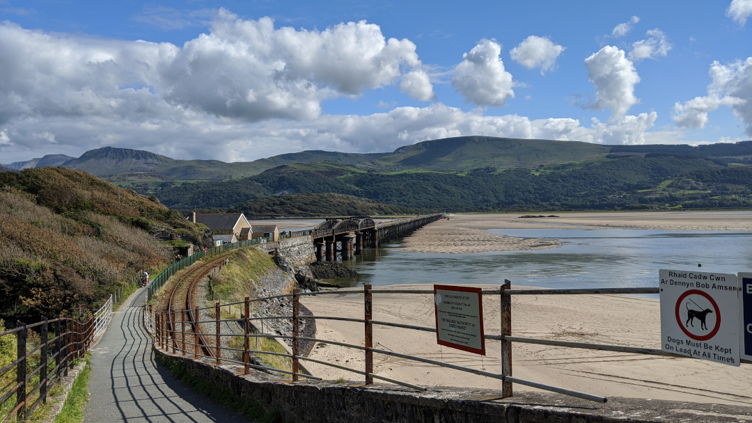 Barmouth bridge across Afon Mawddach